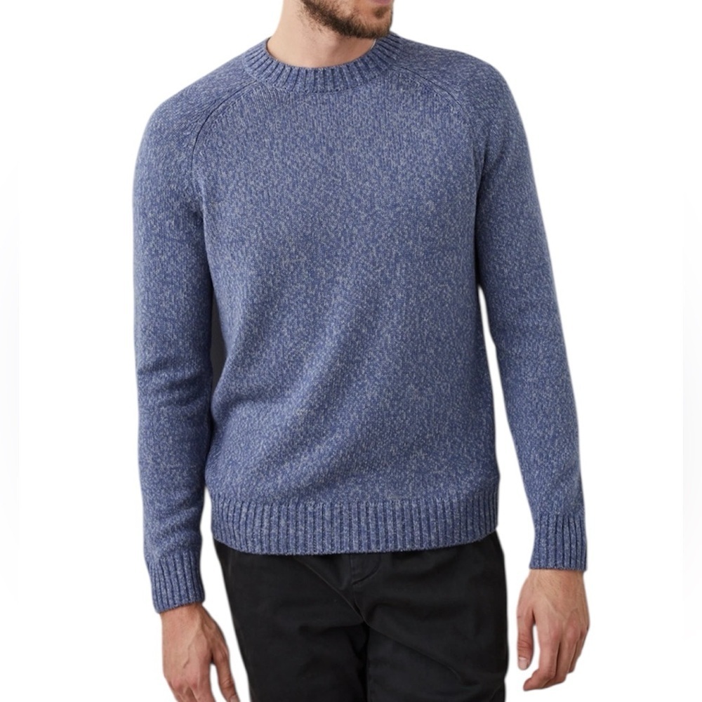RAILS BLUE CREWNECK COTTON BLEND SWEATER size L